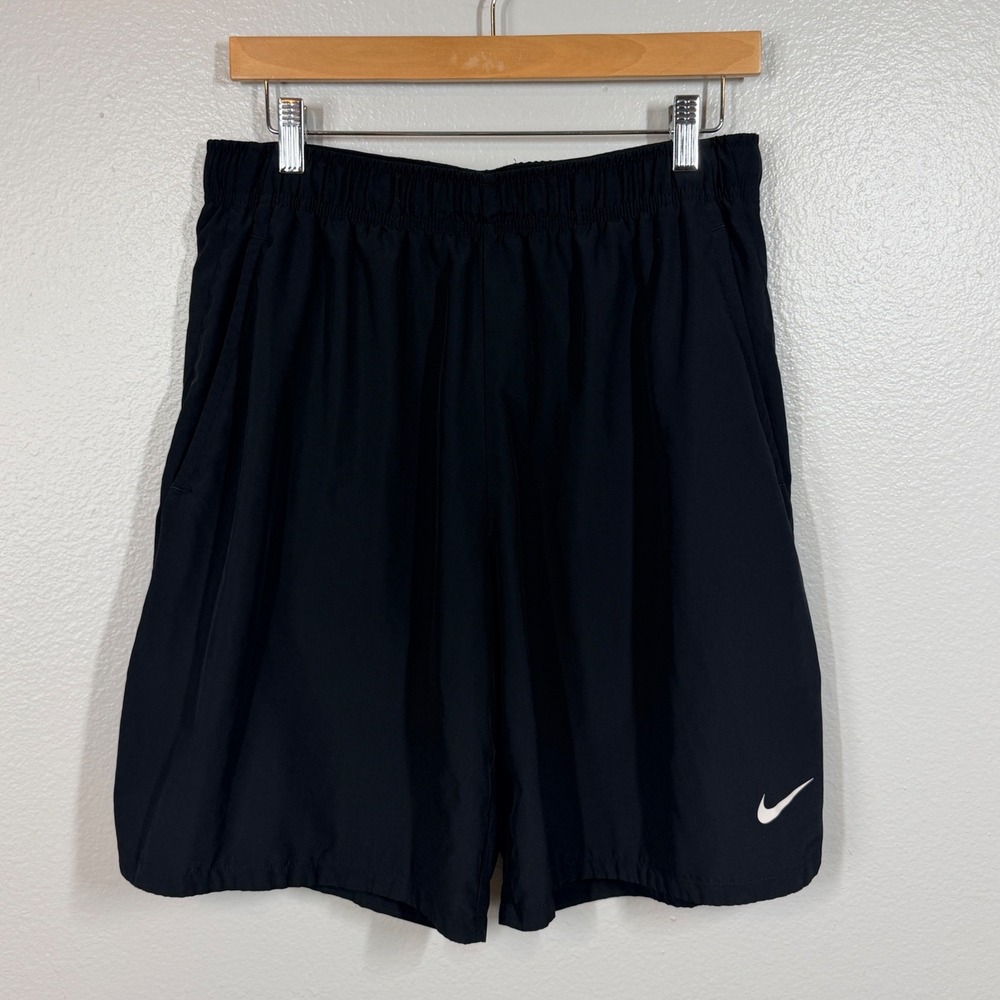 Nike Shorts Mens Large Black Dri-FIT Running Athletic Performance Swoosh